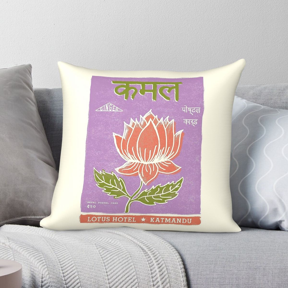 Home Decor Kathmandu - Lotus Flower Hotel Kathmandu Quadratischer Kissenbezug,