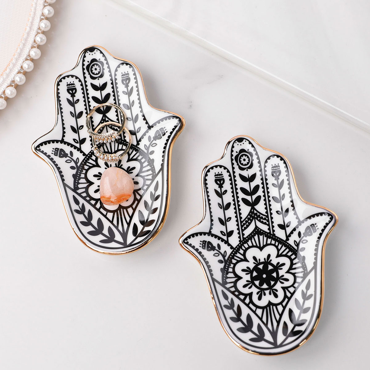 Ceramic Trinket Dish - Handschmuck aus Keramik, kleines Schmucktablett, dekoratives