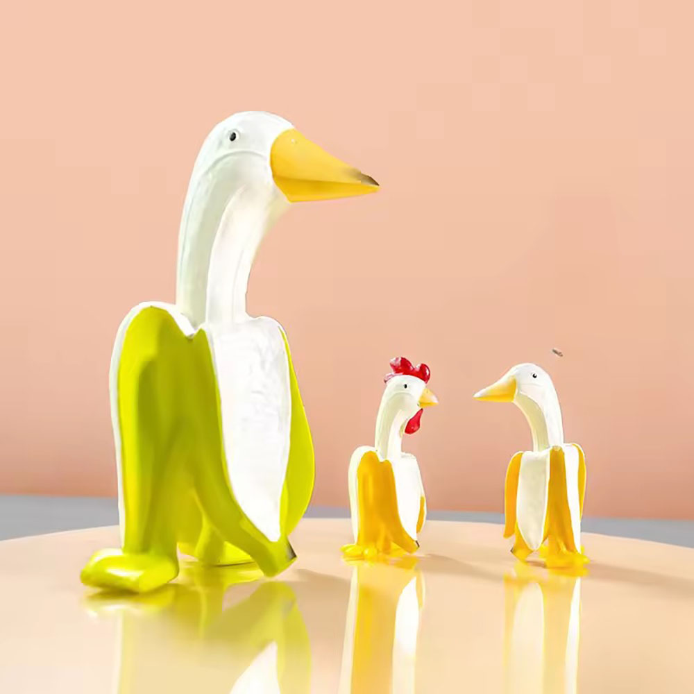 Home Decor Express - Bananen-Enten-Dekoration - Ausdrucksstarke Augen, Leichtes, Langlebiges