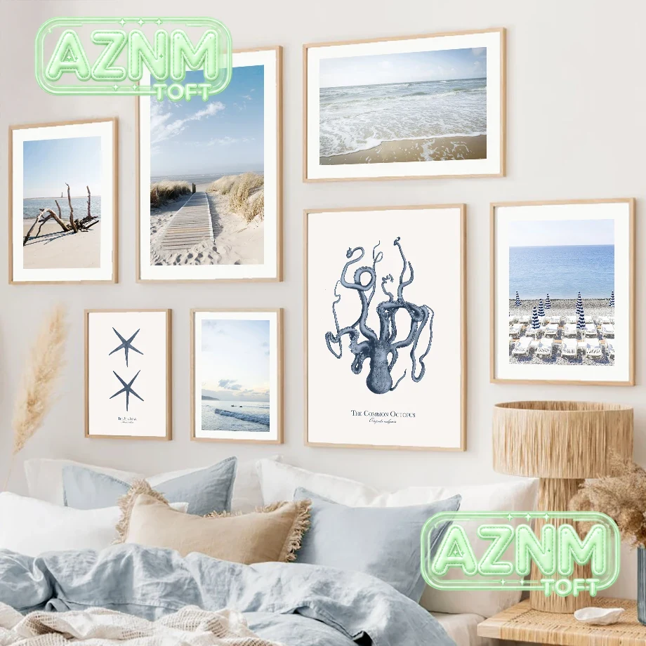 Sand Art Picture - Wandkunst Leinwandgemälde Meer Strand Sand Surfbrett