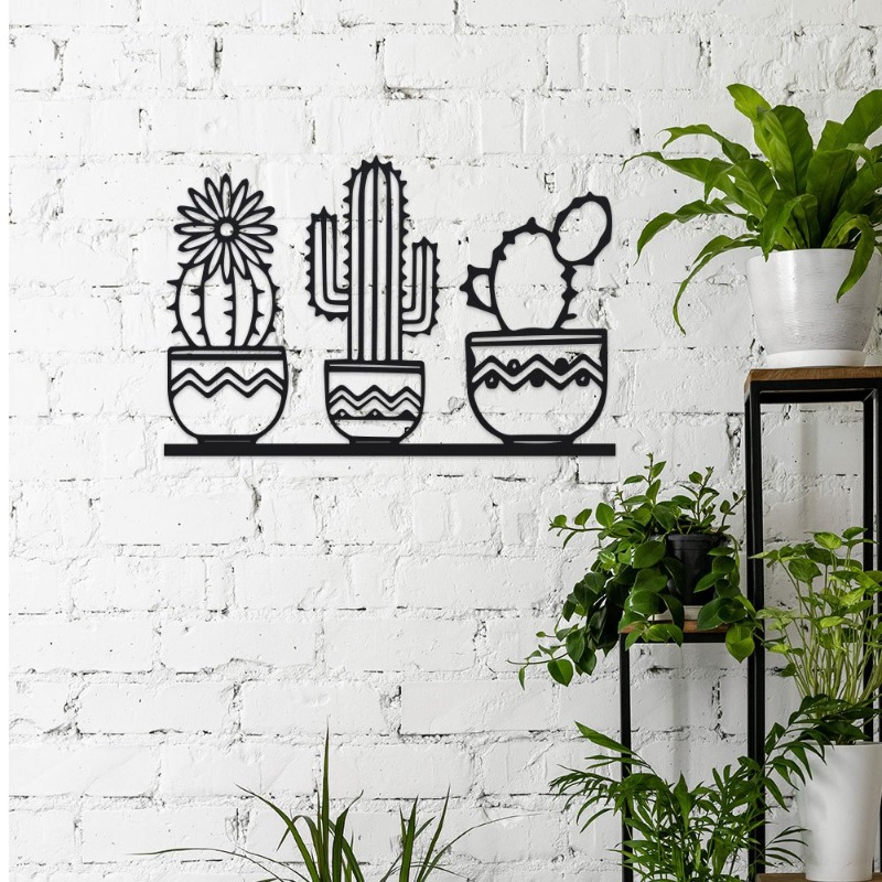 Home Decor Garden Ideas - Rustikale Kaktus-Metallwanddekoration Wüstengarten-Ornament Küchen- und Wohndekoration