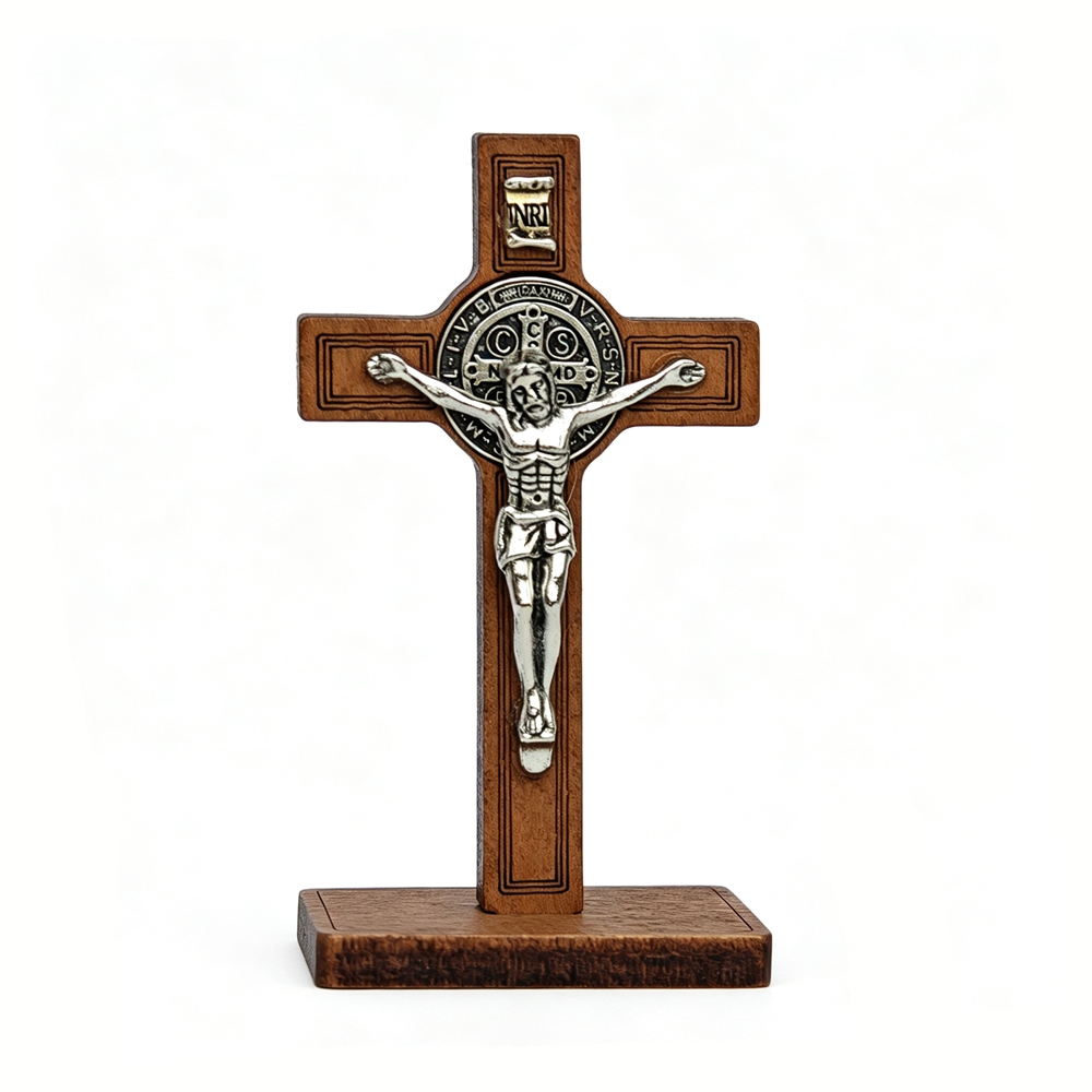 Home Decor Nz - St. Benedikt Stehendes Kruzifix Holzkreuz mit