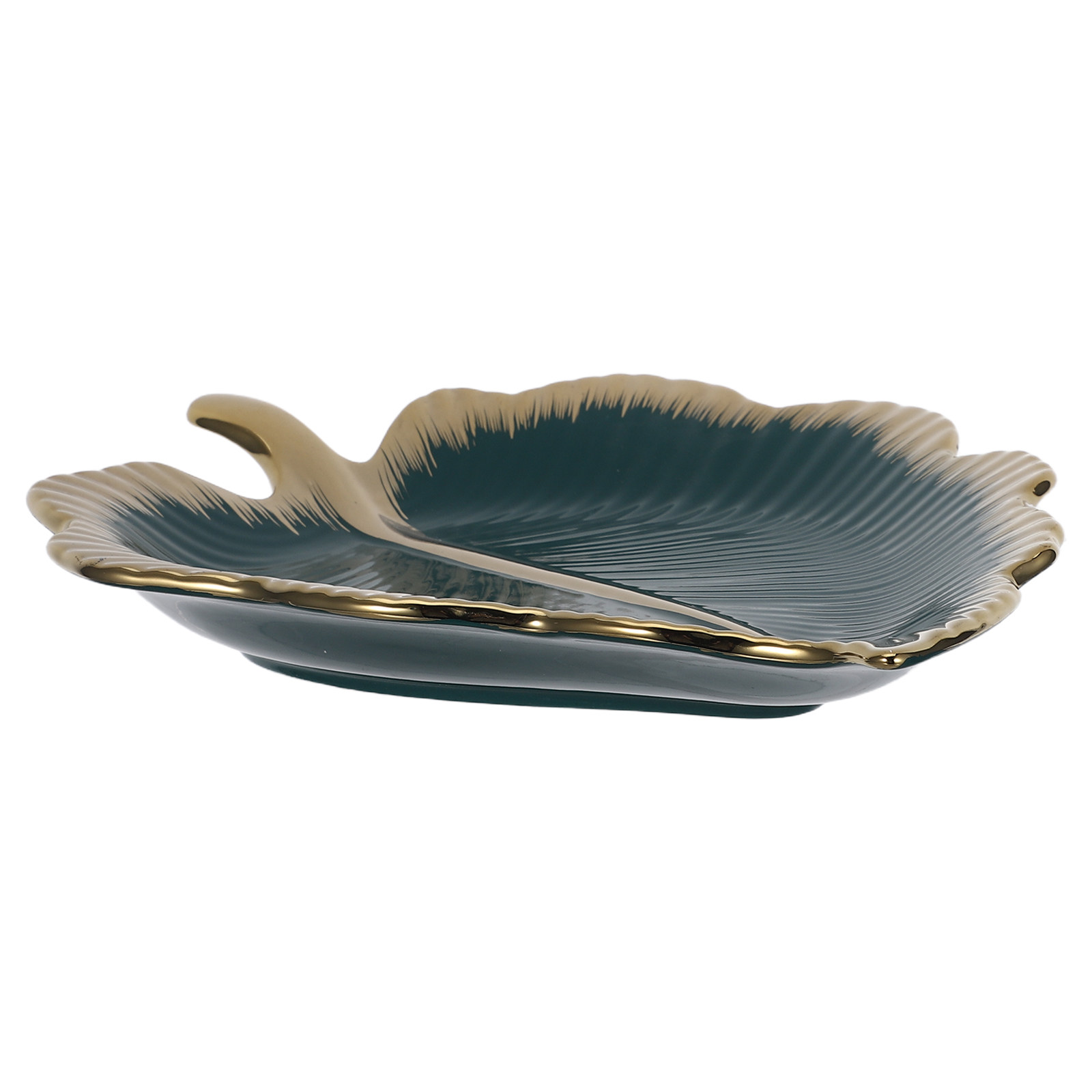 Ceramic Trinket Dish - Blattförmige Keramikschale, grün, dekorative Schmuckschale, Ringhalter,