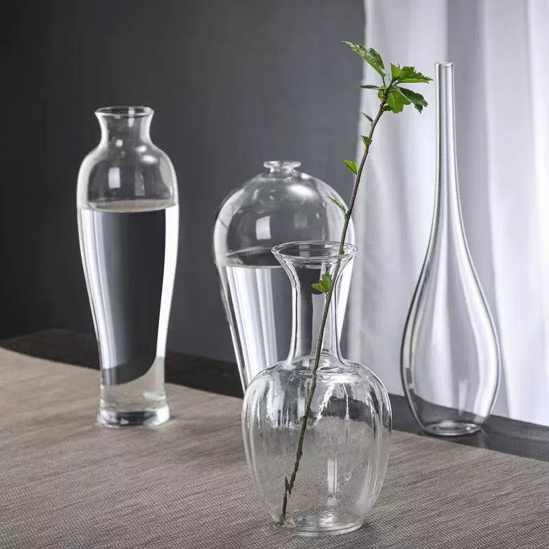 Home Decor Center - Zeitgenössische Glasknospenvasen, Zen-Heimdekoration, transparente zylinderförmige Vase