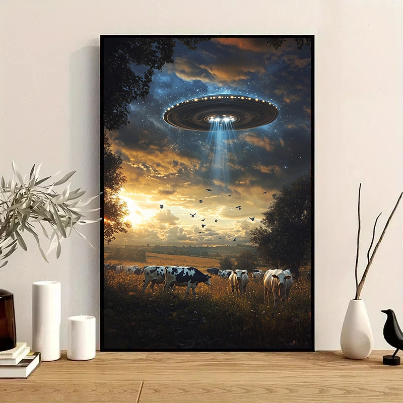 Home Decor Under 500 - 500/1000/1200/2000-teiliges Puzzle „Rinder unter UFO“ zum