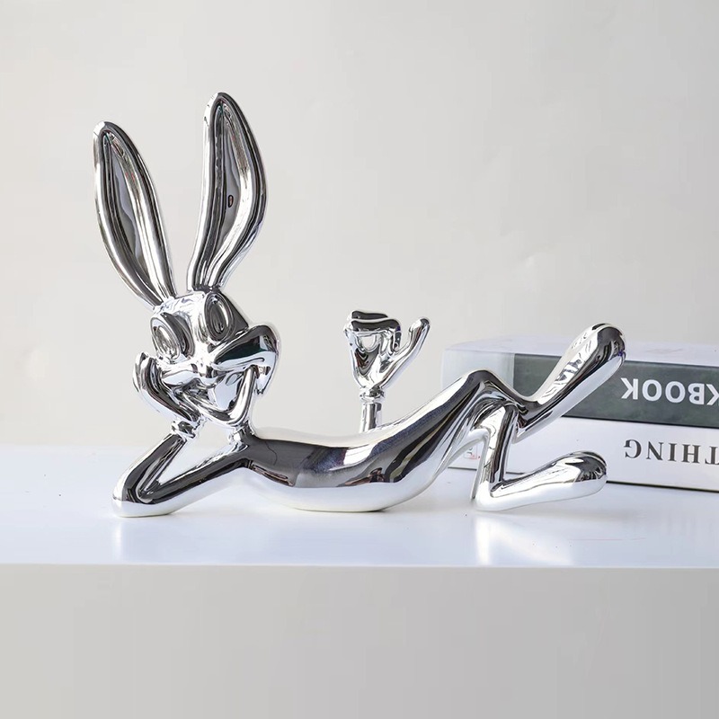 Home Decor Netflix - Wohnzimmer-Deko Netflix Liegender Hase Ornament Cartoon