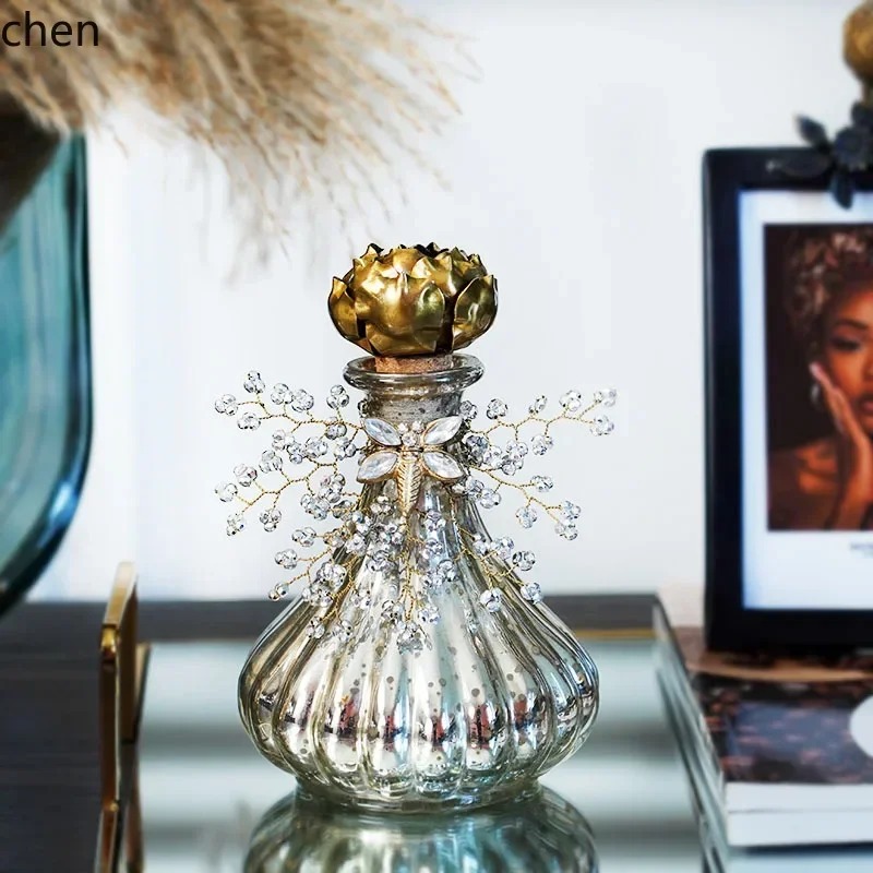 Home Decor Resin - - Retro Vintage Glas-Perlen-Parfümflasche als Dekoratives