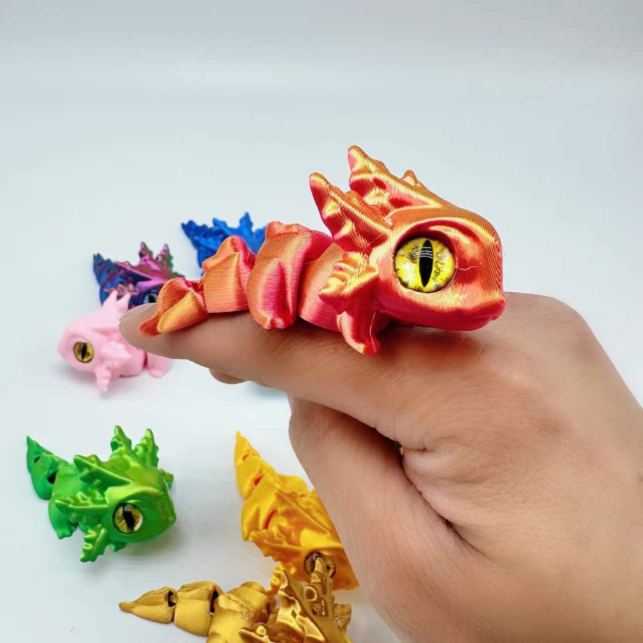 Home Decor Express - Sammlerfiguren Niedliche 3D-Gedruckte Axolotls Bunte Schreibtisch-