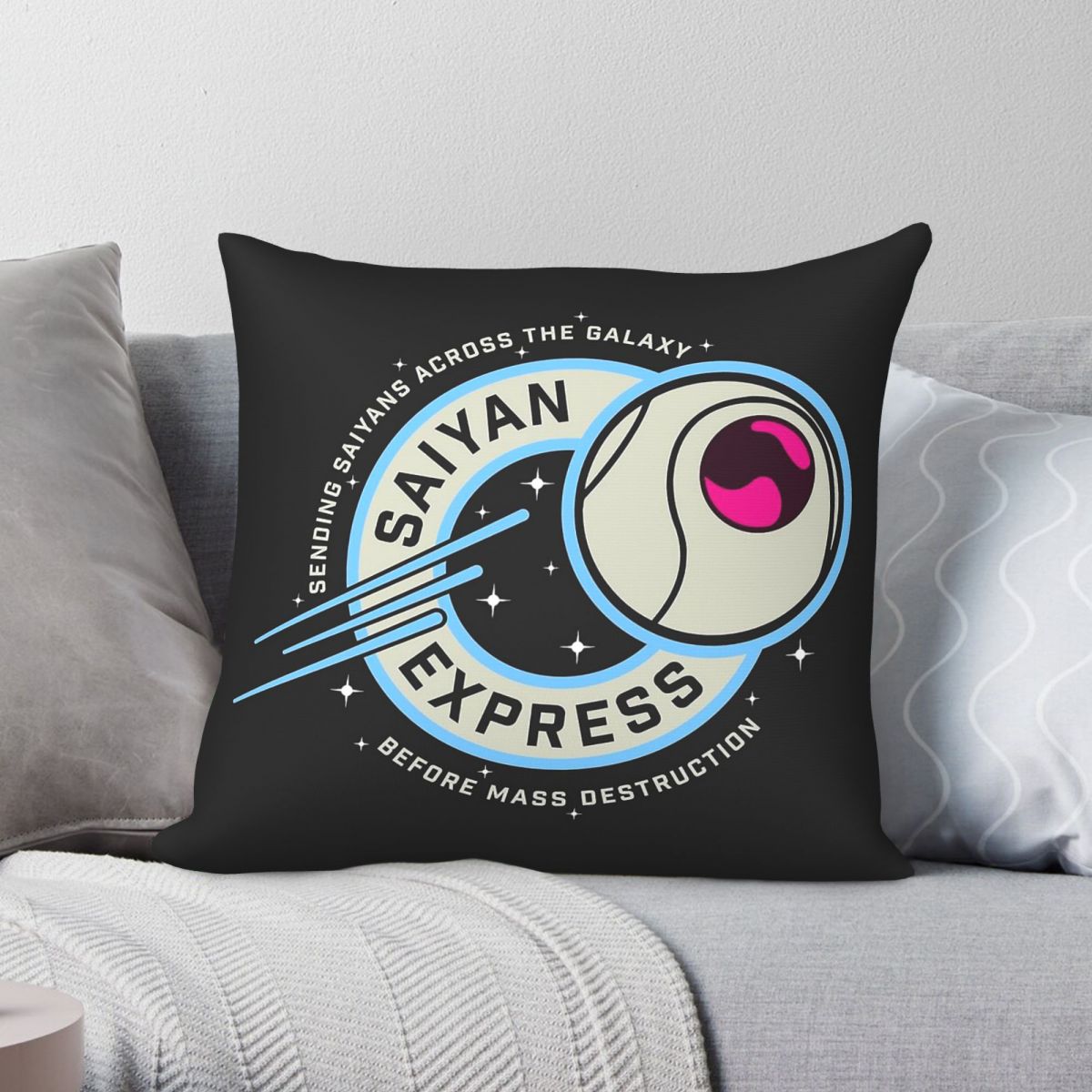 Home Decor Express - Saiyan Express Badge Kissenbezug, Polyester, Leinen,