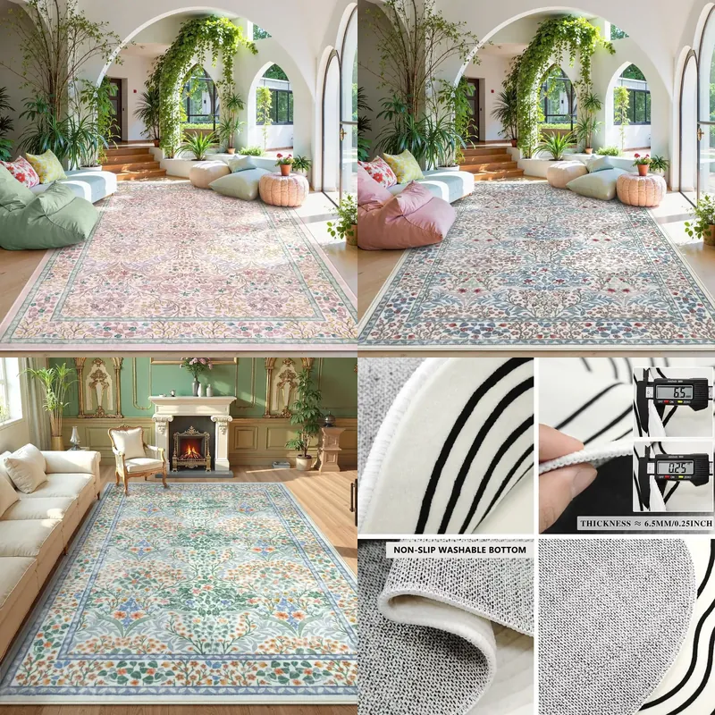 Rosa Wohnzimmerteppich, großer – Home Decor Flowers Bewertung und Preis