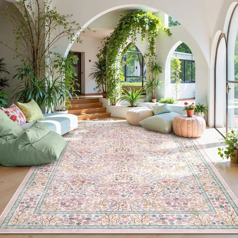 Rosa Wohnzimmerteppich, großer – Home Decor Flowers Bewertung und Preis