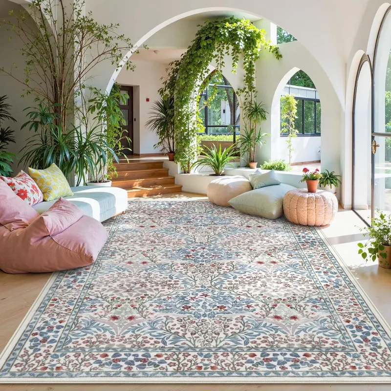 Rosa Wohnzimmerteppich, großer – Home Decor Flowers Bewertung und Preis