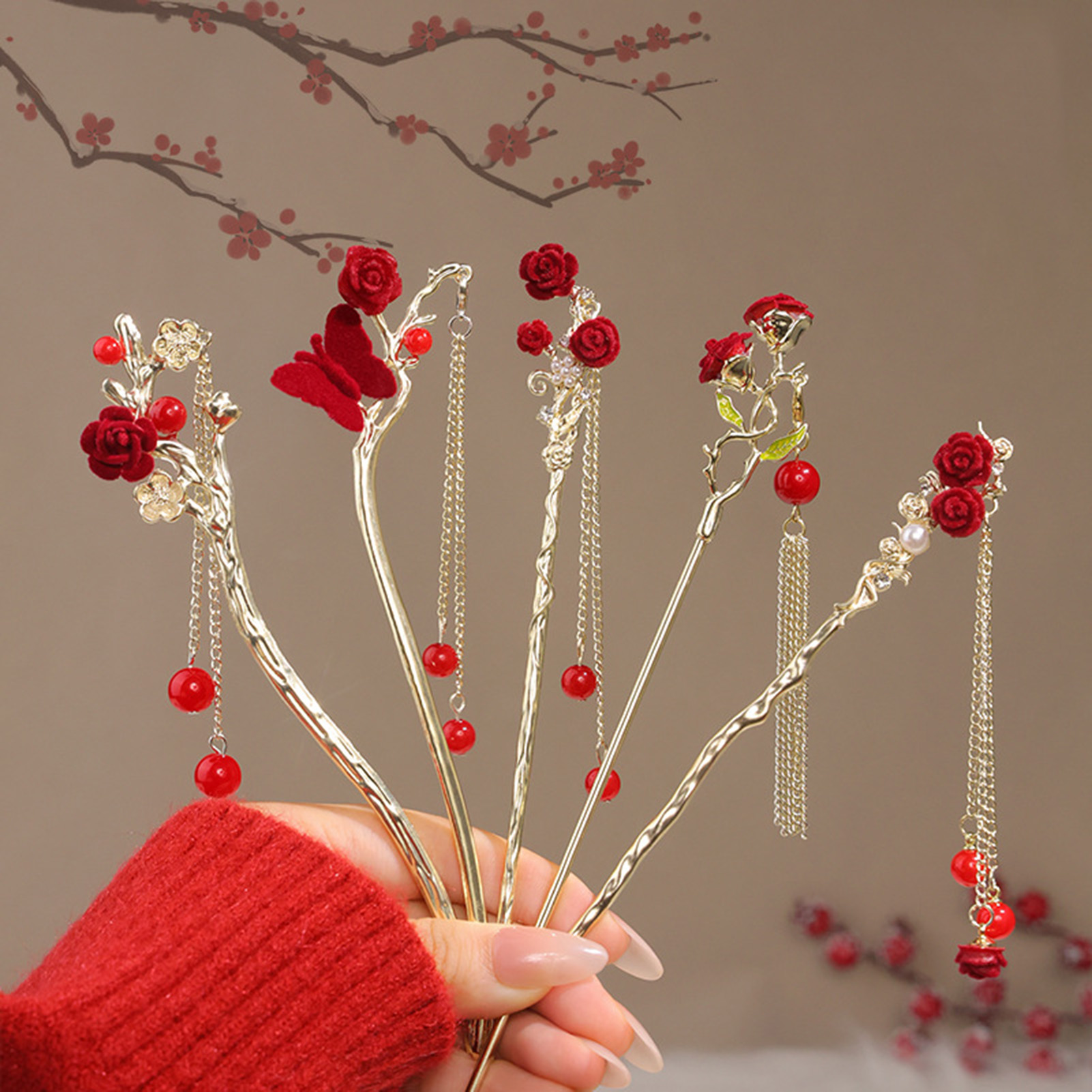 Haarnadel im chinesischen Stil – Home Decor Flowers Bewertung und Preis